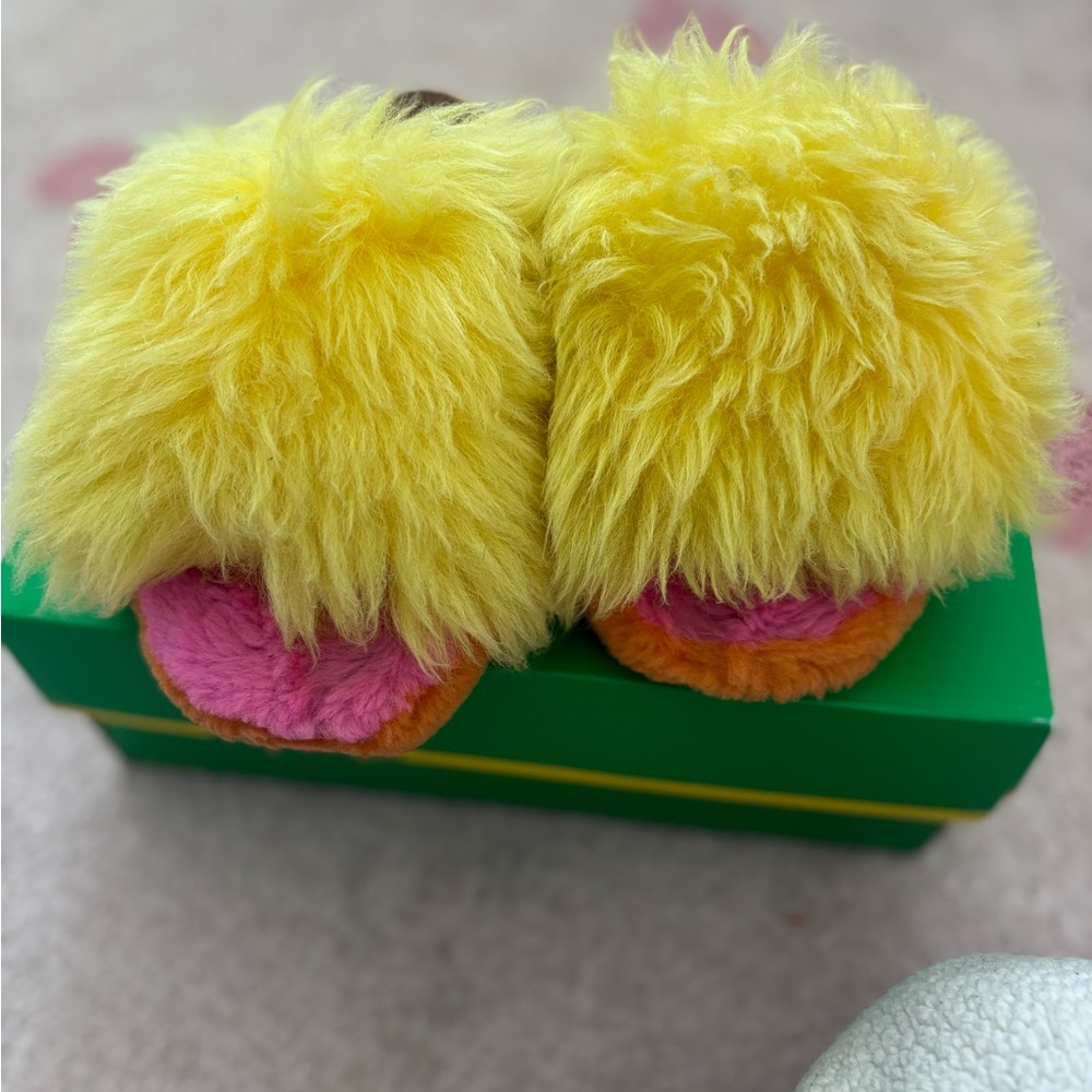 Fluffy Yellow Slippers